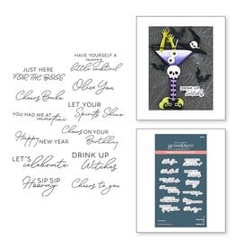 Spellbinders Happy Hour Collection - Cheers Sentiments Press Plate & Die Set