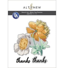 ALTENEW Stencil Art: White Cap Peonies Add on Die