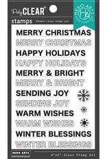 Hero Arts Offset Holiday Messages Stamp