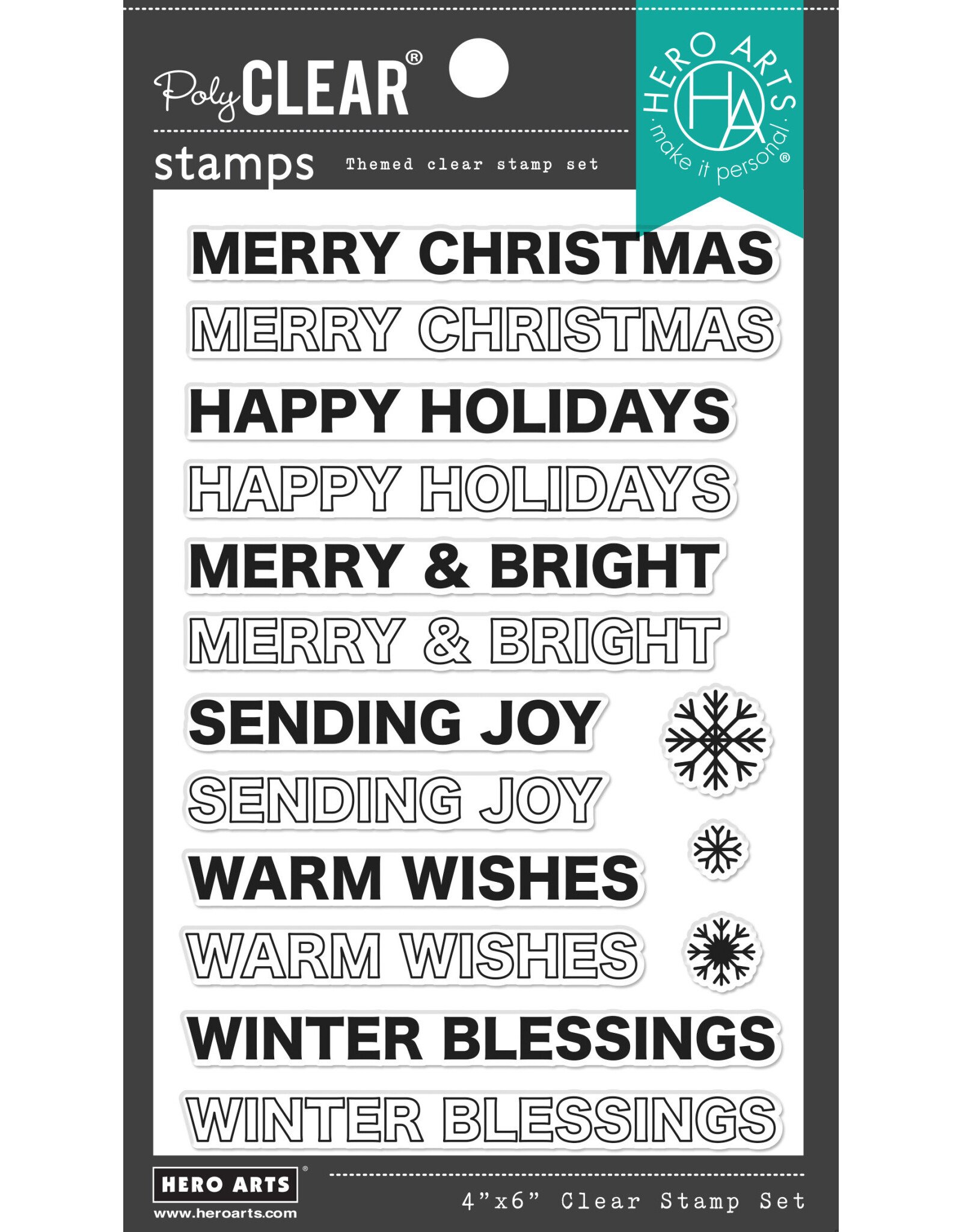 Hero Arts Offset Holiday Messages Stamp