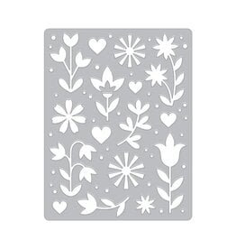 Hero Arts Flower & Hearts Cover Plate