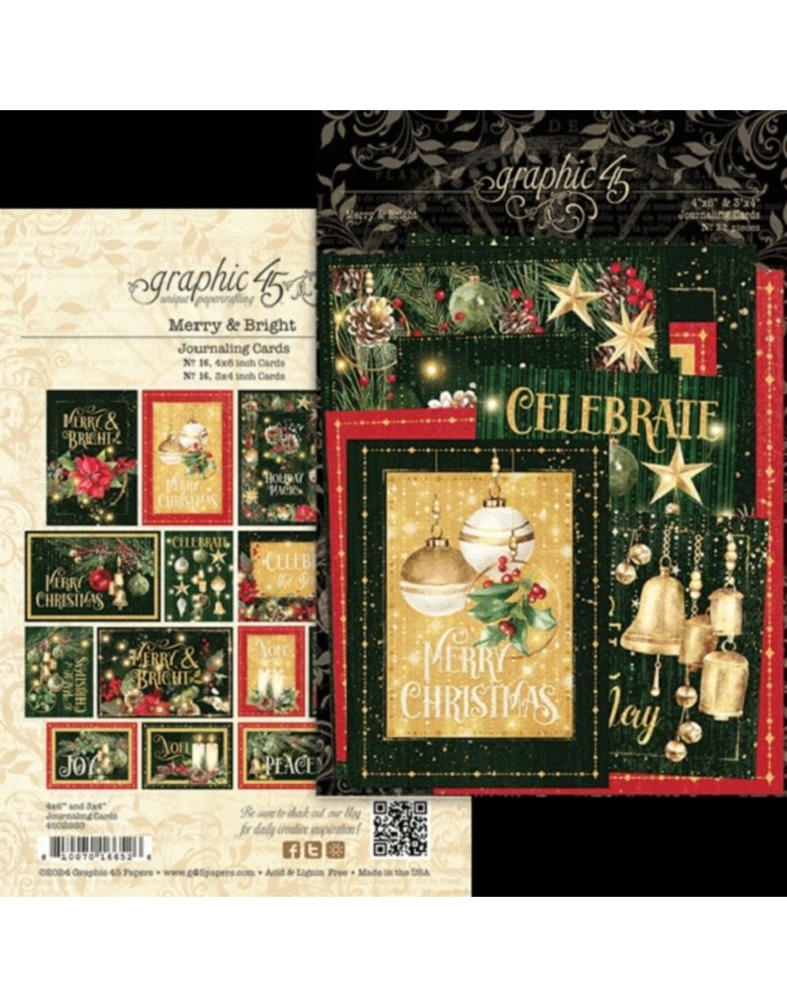 Graphic 45 Merry & Bright Journaling Cards