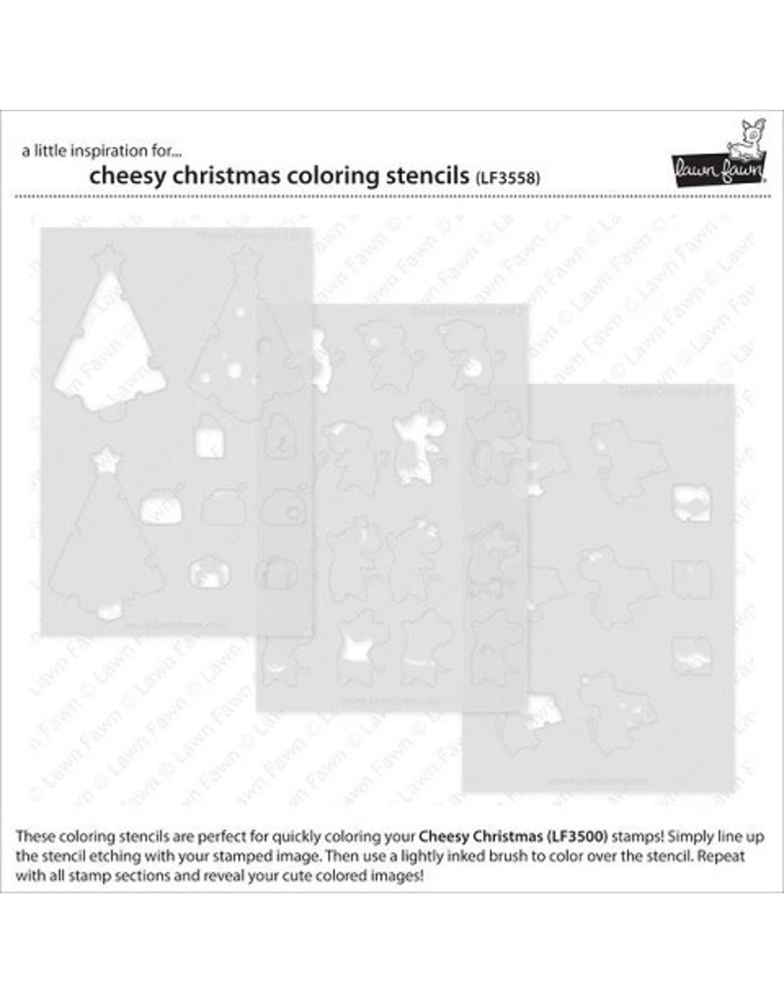 Lawn Fawn Cheesy Christmas - Coloring Stencils