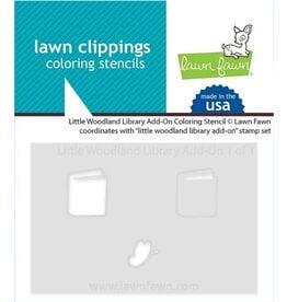 Lawn Fawn Little Woodland Library Add-On Coloring Stencil