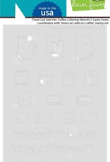 Lawn Fawn Treat Cart Add-On Coffee Coloring Stencil