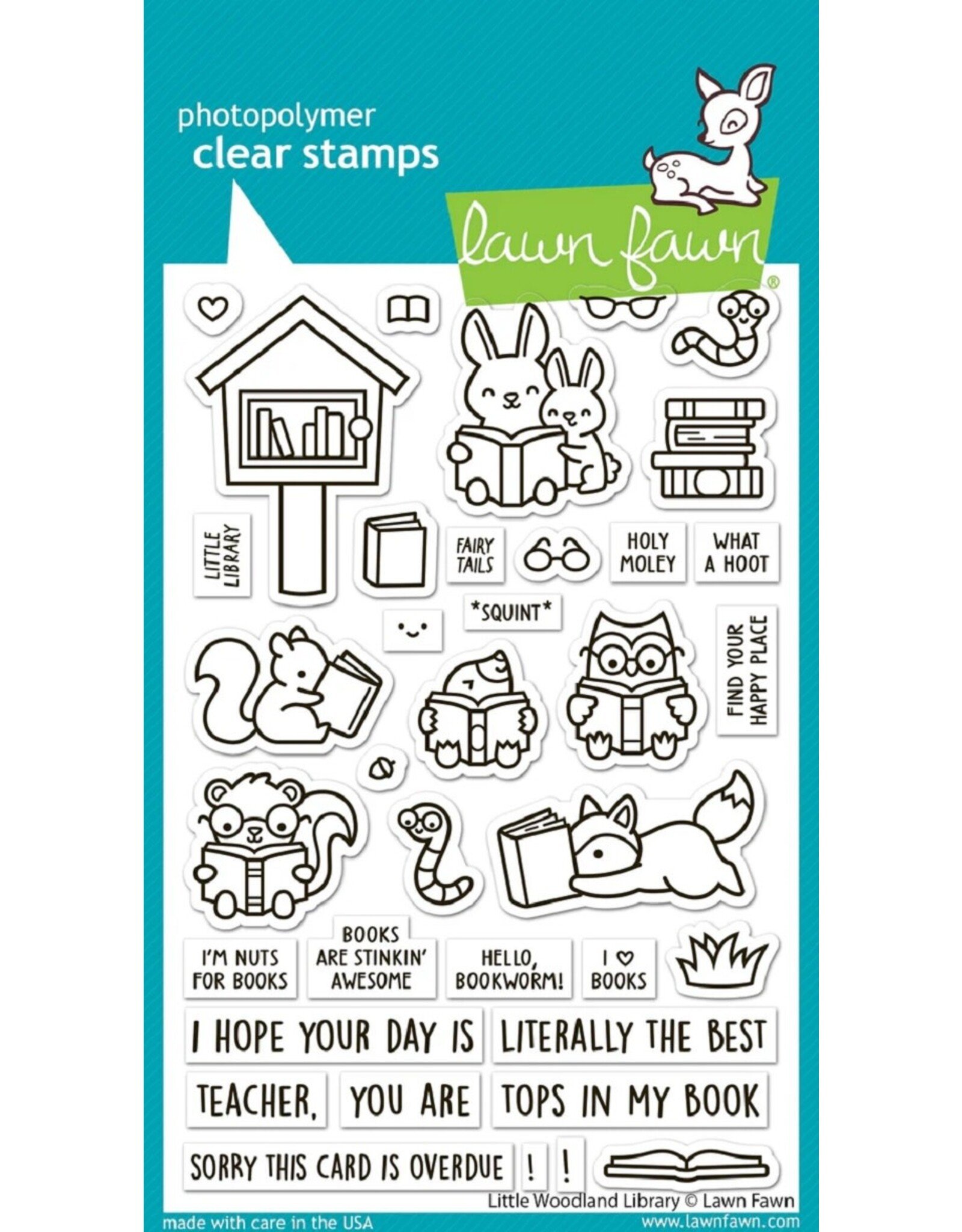 Lawn Fawn Little Woodland Library-Stamp