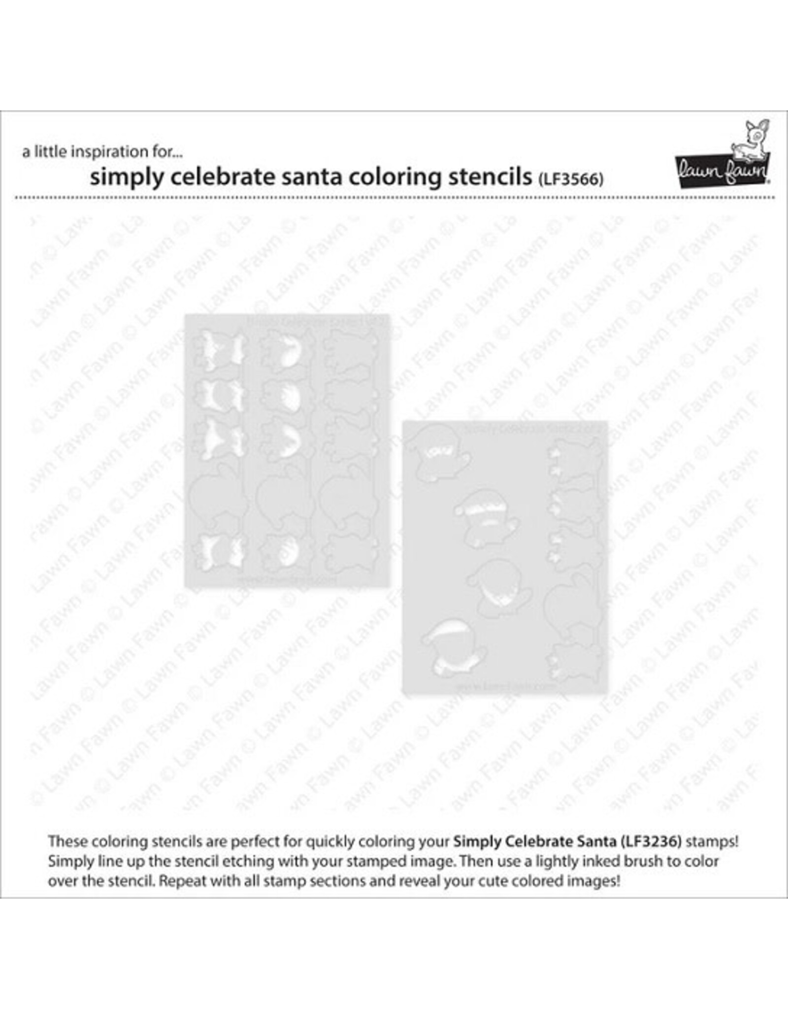 Lawn Fawn Simply Celebrate Santa Coloring Stencil