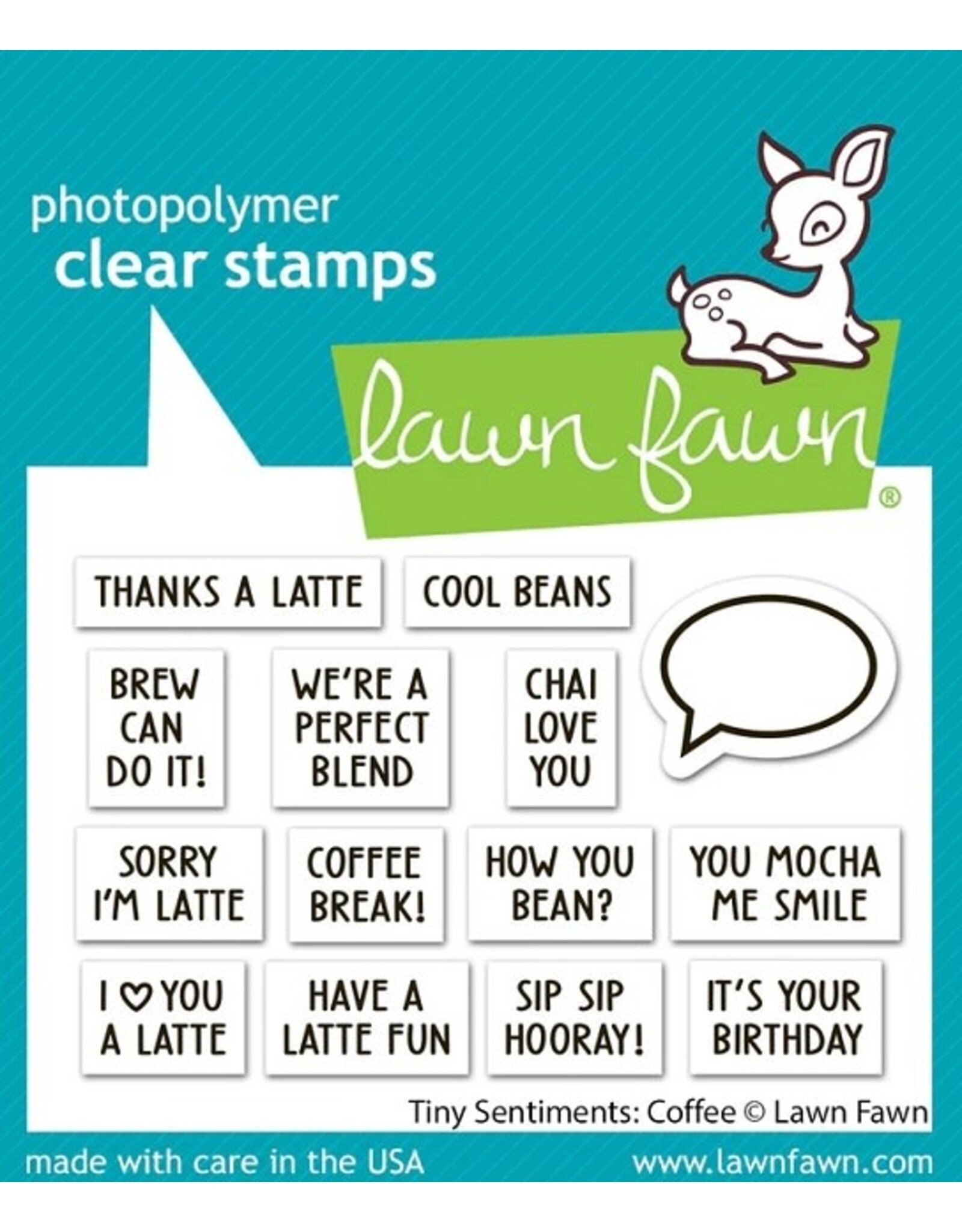 Lawn Fawn Tiny Sentiments-Coffee Stamp