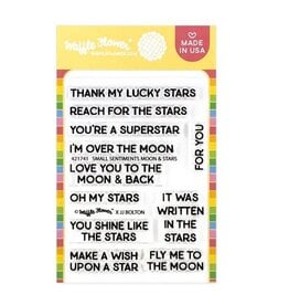 Waffle Flower Small Sentiments Moon & Stars Stamp Set