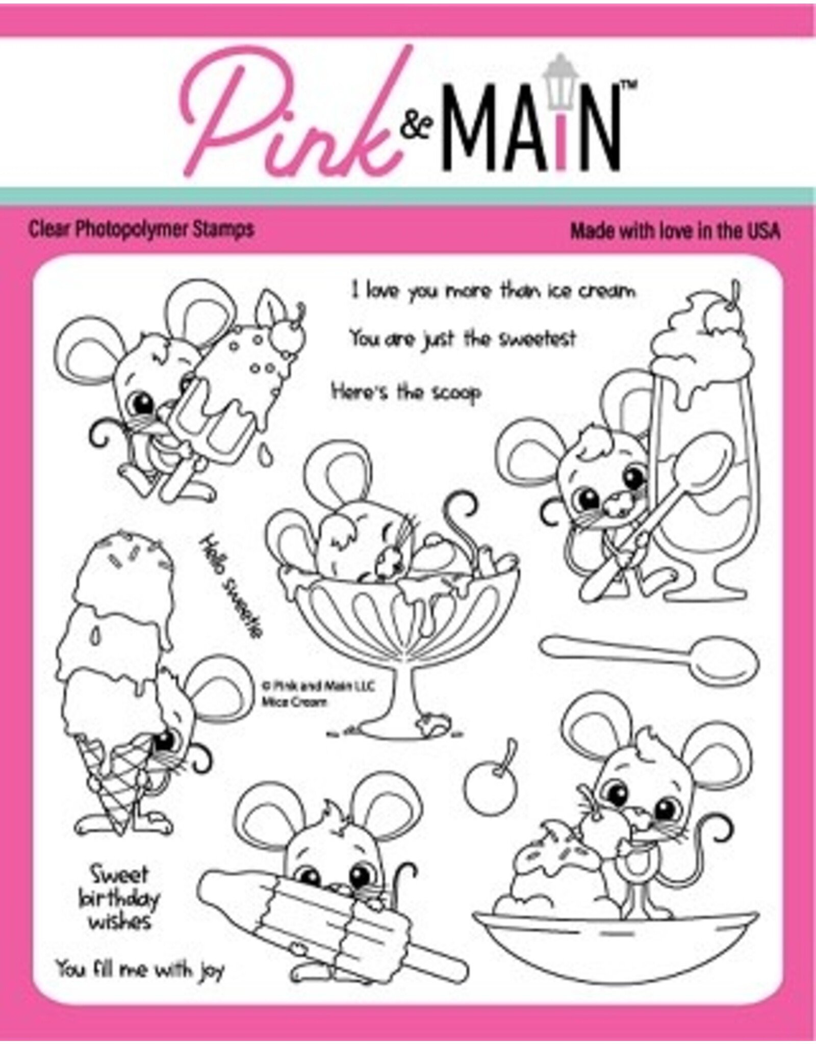 Pink & Main Mice Cream 6x6 Stamp Set