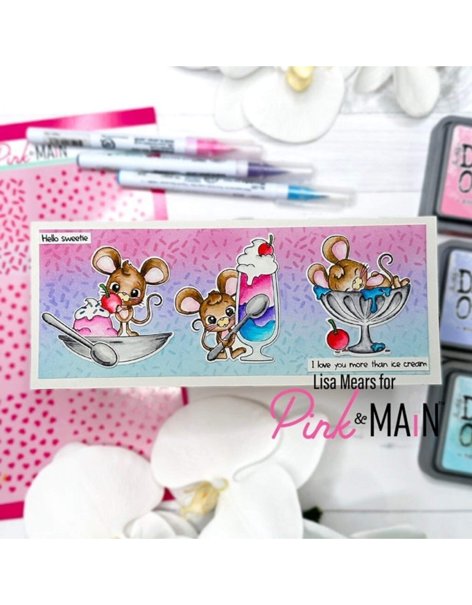 Pink & Main Mice Cream 6x6 Stamp Set