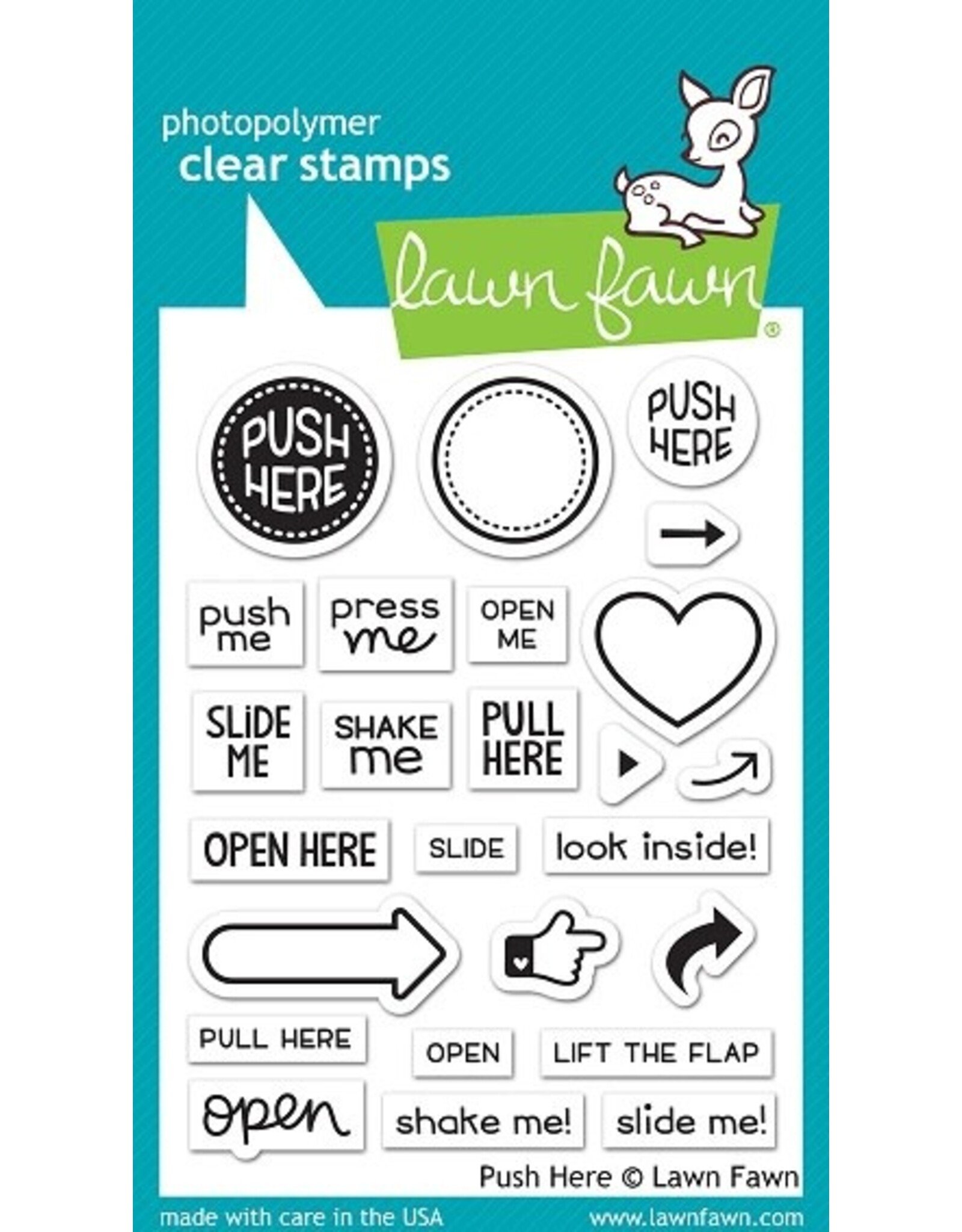 Lawn Fawn Push Here - Stamp