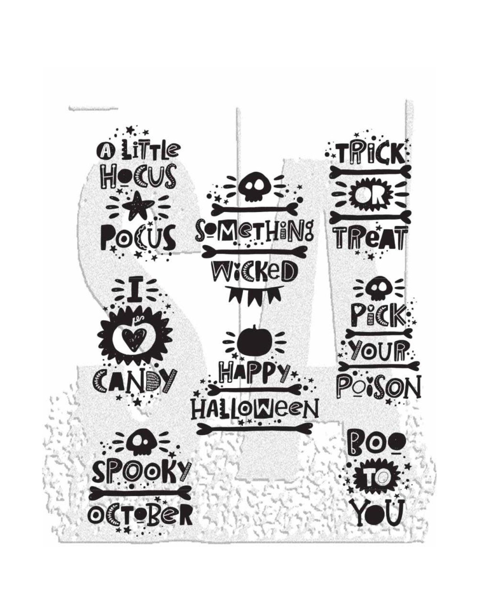 Tim Holtz - Stampers Anonymous Tim Holtz Cling Stamps 7"X8.5" Halloween Whatnots