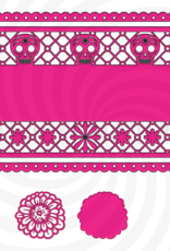 Stamp Anniething Go Poco Loco Skull and Marigold - Dies