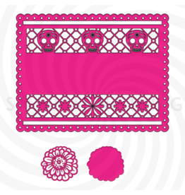 Stamp Anniething Skulls & Marigold Card Mat Die - Go Poco Loco Collection
