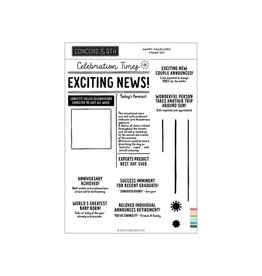 Concord & 9TH Happy Headlines Stamp Set (6 x 8)