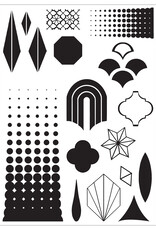 Sizzix Sizzix Studio Stamps Set 18 pcs and 3 Pcs Stencils Geometric by Vic Hollins