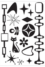 Sizzix Sizzix Studio Stamps Set 15 pcs and 3 pcs Stencils Retro by Vic Hollins