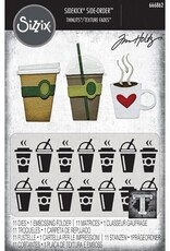 Tim Holtz - Sizzix 2D Embossing Folder and Thinlits - Fresh Brewed