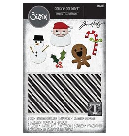 Tim Holtz - Sizzix 2D Embossing Folder and Thinlits - Side Order Christmas Mini
