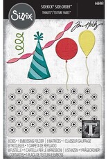 Tim Holtz - Sizzix Tim Holtz - Sizzix 2D TF Embossing Folder w/8PK Thinlit Set  Vault Side Order Celebrate