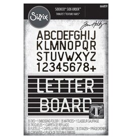 Tim Holtz - Sizzix Tim Holtz - Sizzix 2D TF Embossing Folder w/35PK Thinlit Set  Vault Side Order Letterboard