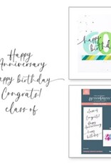 Spellbinders Sweeping Celebration Sentiments - from the Color Mix Celebrations Collection - Press Plates