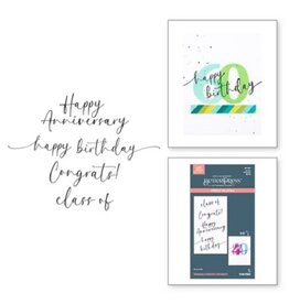 Spellbinders Sweeping Celebration Sentiments Press Plates from the Color Mix Celebrations Collection