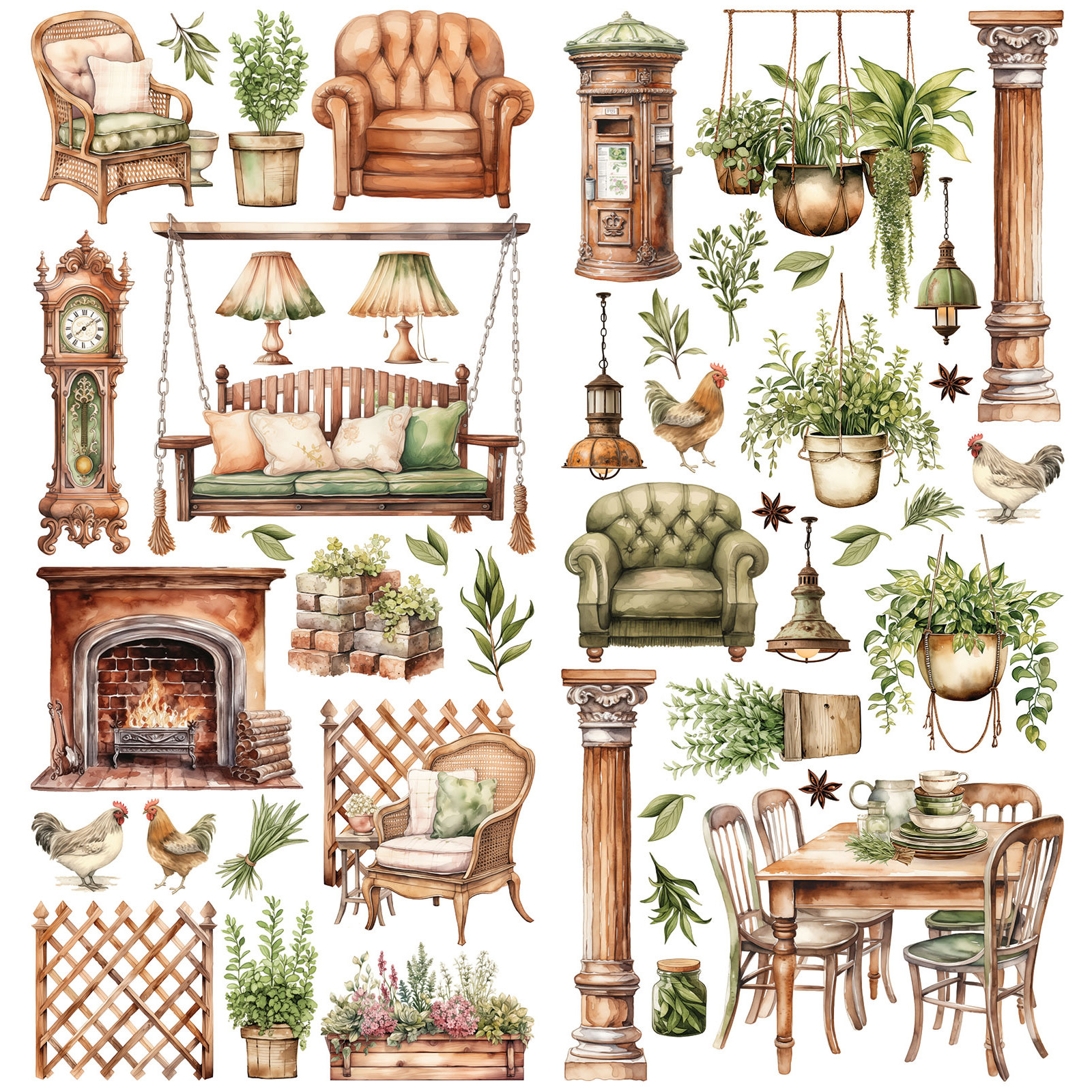 49 AND MARKET Cottagecore Laser Cut Elements