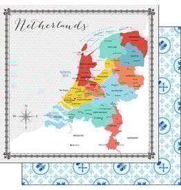 Scrapbook Customs/Stamping Station Netherlands Map Paper