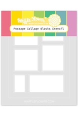 Waffle Flower Postage Collage Blocks  - Stencil