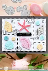 Waffle Flower Postage Collage Blocks  - Stencil