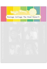 Waffle Flower Postage Collage The Pond - Stencils