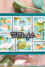 Waffle Flower Postage Collage The Pond Stencil