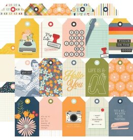 Simple Stories For the Record - Tag Elements - 12x12 Pattern Paper