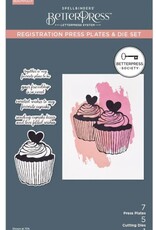 Spellbinders BetterPress Society - Cupcake Kisses December 2024 - Press Plates and Dies