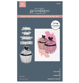 Spellbinders BetterPress Society - Cupcake Kisses December 2024 - Press Plates and Dies