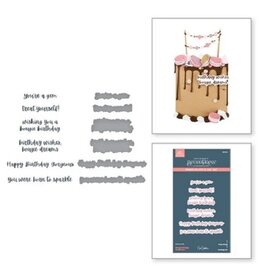 Spellbinders Bougie Birthday Sentiments - Collection by Nina Boettcher -  Press Plate and  Die