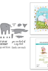Spellbinders Ham It Up Clear Stamp & Die Set from the On the Farm Collection