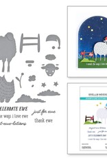 Spellbinders Counting Sheep Clear Stamp & Die Set from the On the Farm Collection