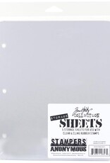 Tim Holtz - Stampers Anonymous Tim Holtz Storage Sheets - For use with Clear & Cling Stamps - five  7x8.5 inch