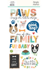 Simple Stories Fur Baby Dog - Foam Stickers