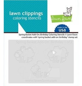Lawn Fawn Spring Basket Add-On: Birthday Stamp, Lawn Cuts and Coloring Stencils
