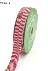 May Arts Twill/Chevron Stripes Ribbon - Red 3/4" x 30 yards