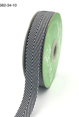 May Arts Twill/Chevron Stripes Ribbon - Black 3/4" x 30 Yards