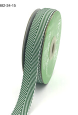May Arts Twill/Chevron Stripes Ribbon - Green 3/4" x 30 Yards