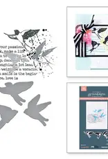 Spellbinders Collaged Birds Collection by Dina Wakely -Collaged Birds BetterPress Plates & Die Set