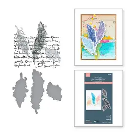 Spellbinders Collaged Birds Collection by Dina Wakely-Feathered Dream BetterPress Plates & Die Set