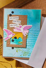 Spellbinders Collaged Birds Collection by Dina Wakely-Holding Your Heart Sentiments BetterPress Plates & Die Set