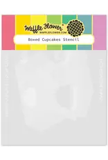Waffle Flower Boxed Cupcakes Stencil